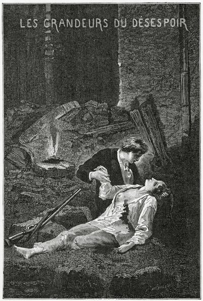 Les Grandeurs du Desespoir - Illustrazione da Les Misérables, XIX secolo da Alphonse Marie de Neuville
